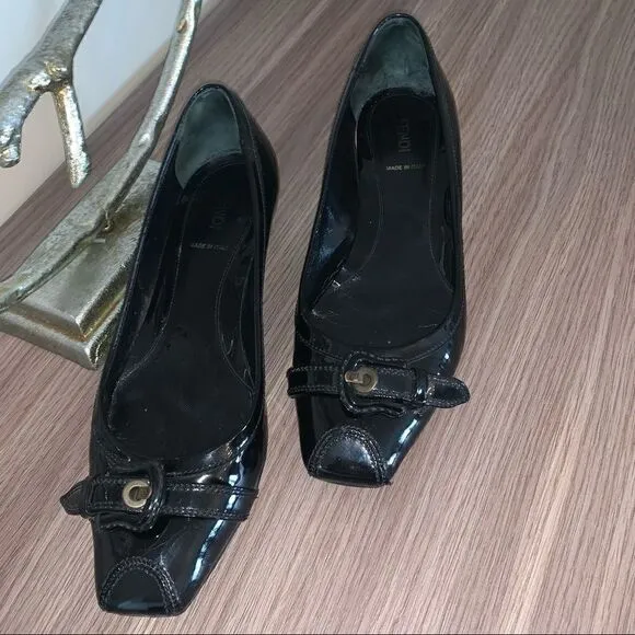 Fendi buckle shoes patent leather
