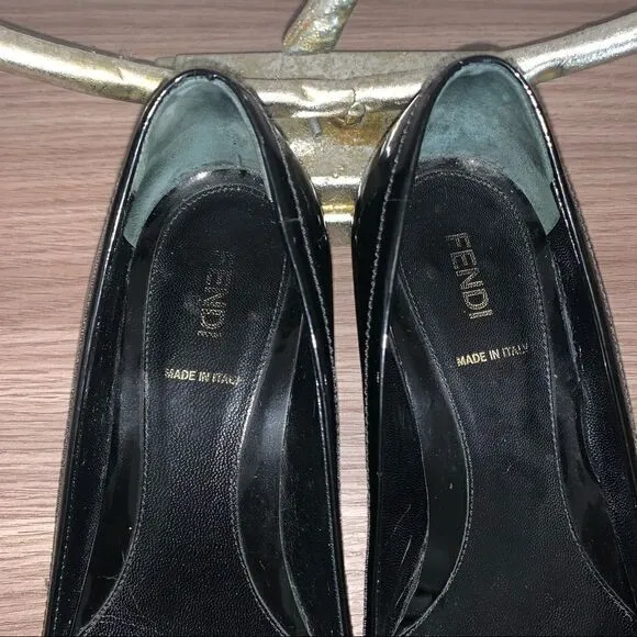 Fendi buckle shoes patent leather
