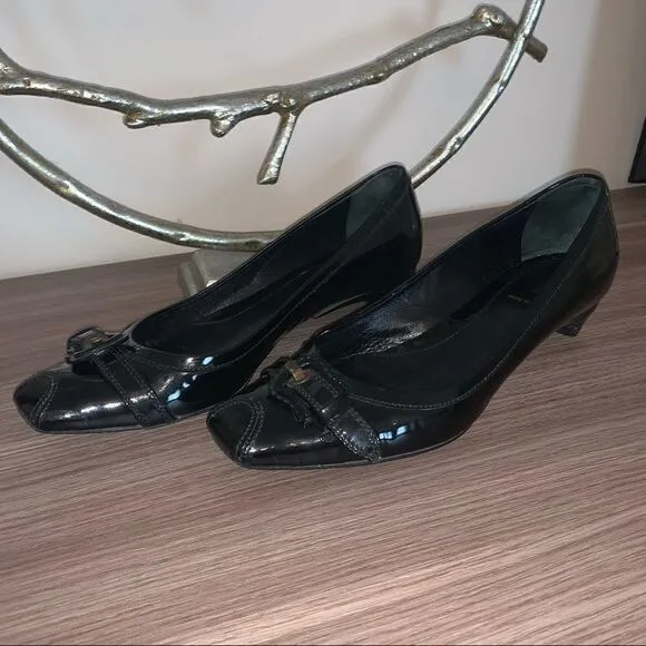 Fendi buckle shoes patent leather