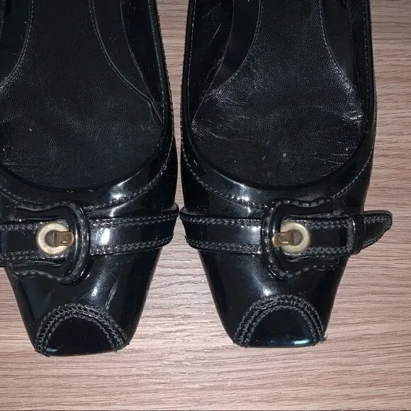 Fendi buckle shoes patent leather
