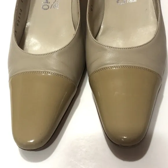 Ferragamo Heels-Tan- kitten /mid
