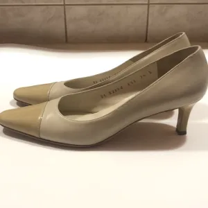 Ferragamo Heels-Tan- kitten /mid