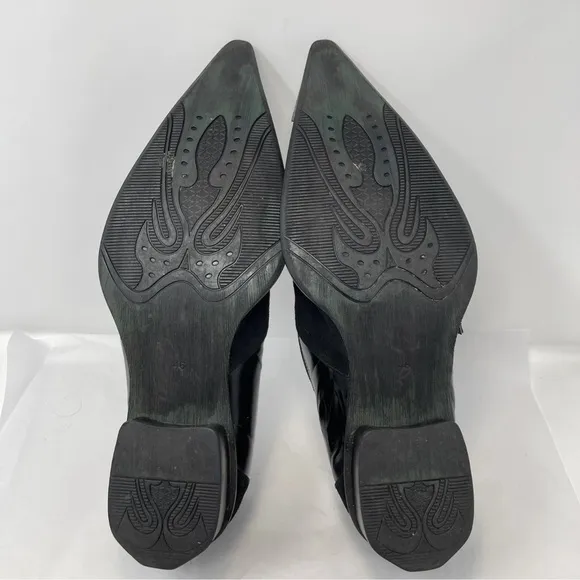 Fiesso by Aurelio Garcia Men Sz 12 Steampunk Western Goth Metal Tip Loafer Black