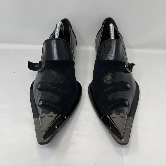 Fiesso by Aurelio Garcia Men Sz 12 Steampunk Western Goth Metal Tip Loafer Black