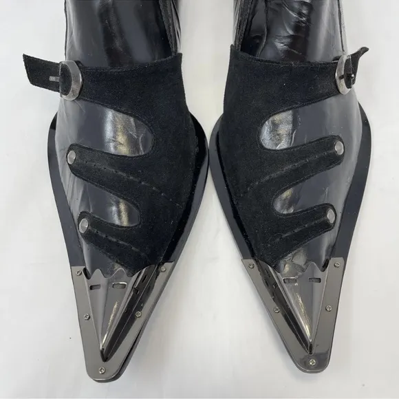 Fiesso by Aurelio Garcia Men Sz 12 Steampunk Western Goth Metal Tip Loafer Black