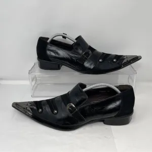 Fiesso by Aurelio Garcia Men Sz 12 Steampunk Western Goth Metal Tip Loafer Black