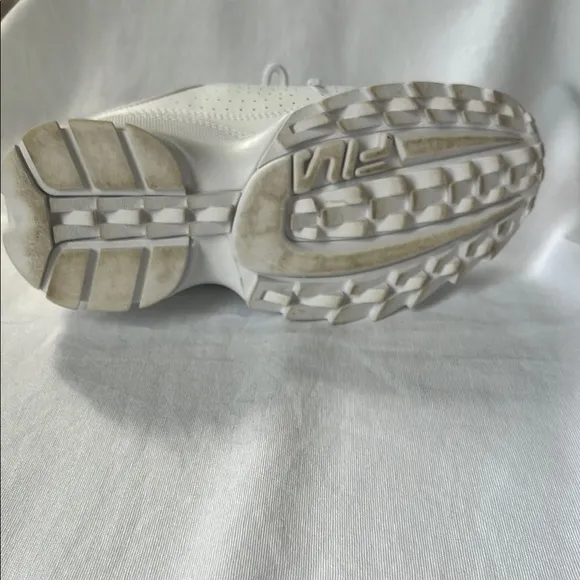 Fila Disruptor II Platform White Lace Up Low Top Sneaker Shoes Womens Size 7.5