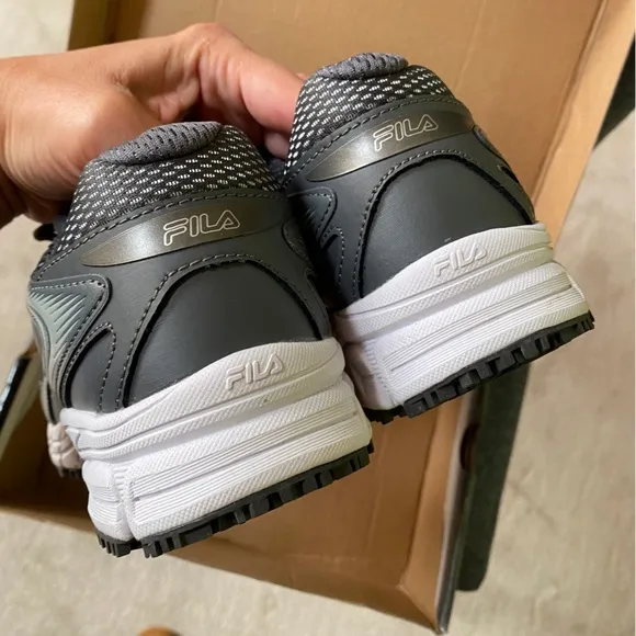 FILA Grey Slip Resistant Work Shoes