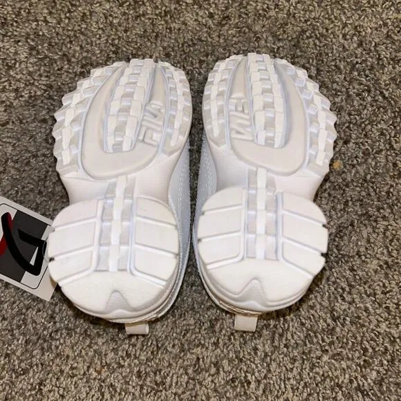 Fila Kids Disruptor 2 Platform Chucky Elevated Shoes Sneaker Peacoat White Sz 7