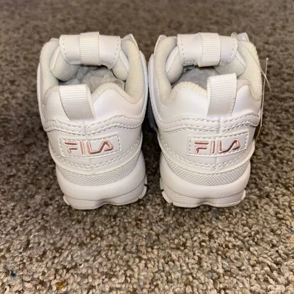 Fila Kids Disruptor 2 Platform Chucky Elevated Shoes Sneaker Peacoat White Sz 7