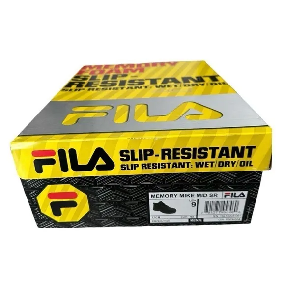 Fila Men's Black Slip-Resistant Shoes
