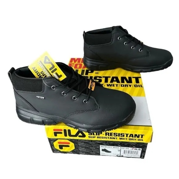 Fila Men's Black Slip-Resistant Shoes