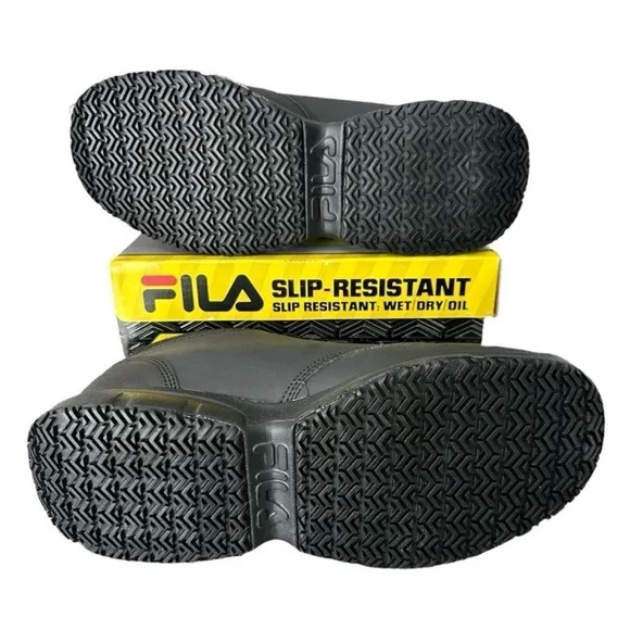 Fila Men's Black Slip-Resistant Shoes