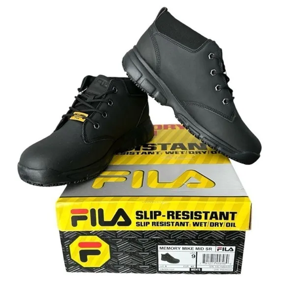 Fila Men's Black Slip-Resistant Shoes