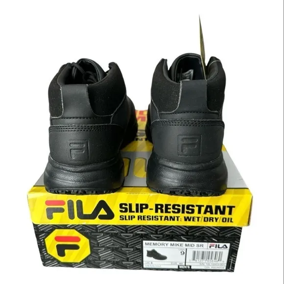 Fila Men's Black Slip-Resistant Shoes