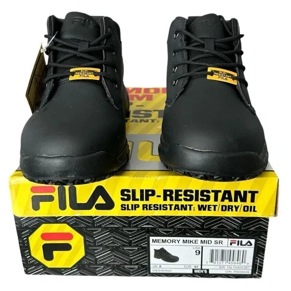 Fila Men's Black Slip-Resistant Shoes