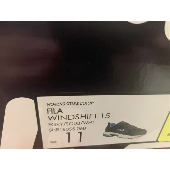 FILA Womens WINDSHIFT 15 Running Shoes Gray Teal sz 11 Gym exercise
