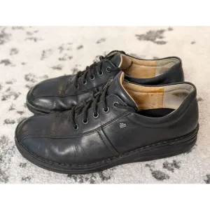 Finn Comfort Dijon Black Leather Lace Shoes Men's 7.5UK‎