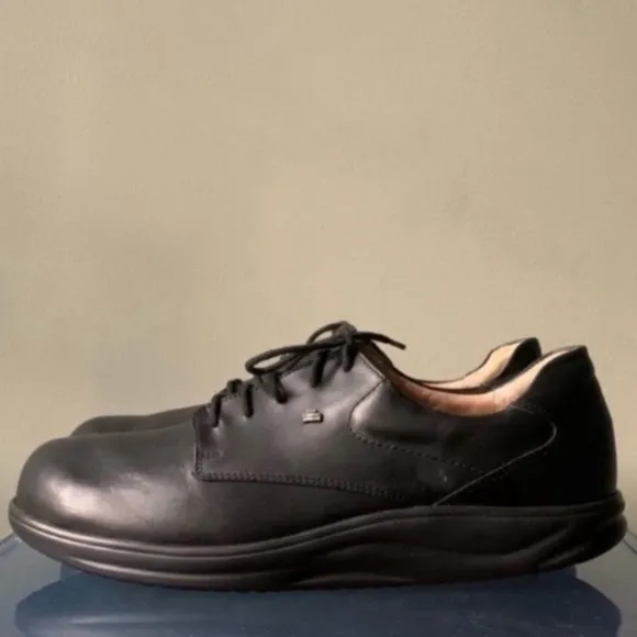 Finn Comfort Men's Black Leather Walking Shoes