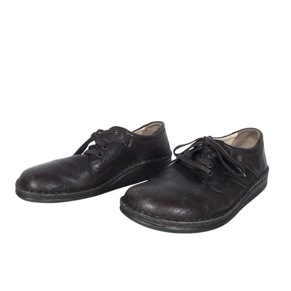 Finn Comfort York Lace Up Comfort Brogue Shoes EU 41 Brown Leather Orthopedic