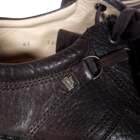 Finn Comfort York Lace Up Comfort Brogue Shoes EU 41 Brown Leather Orthopedic