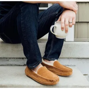 Fireside by Dearfoams Melbourne Shearling Indoor/Outdoor Moccasin Slippers Sz 9