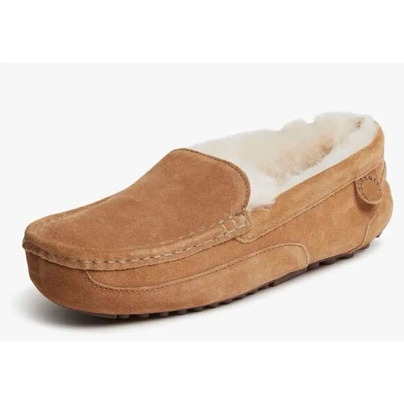 Fireside by Dearfoams Melbourne Shearling Indoor/Outdoor Moccasin Slippers Sz 9