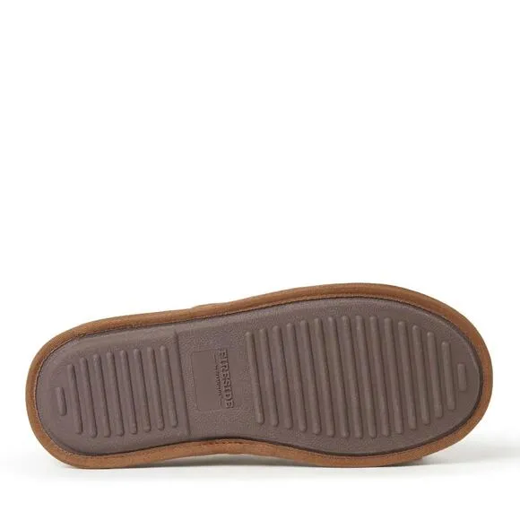 Fireside by Dearfoams Men Warwick Shearling Scuff Slipper Size US 13 Chestnut