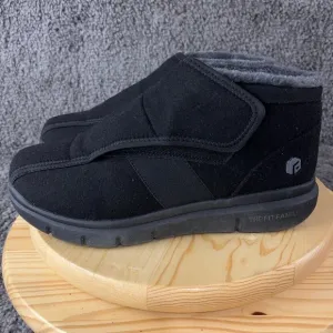 FitVille Diabetic Shoe Marca Mens Size 12.5 Wide Black Orthopedic Comfort Boot
