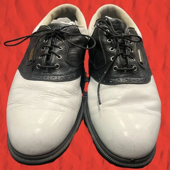 FJ FootJoy DryJoys Tour Mens Golf Shoes Spikes 53597 Black &amp; White