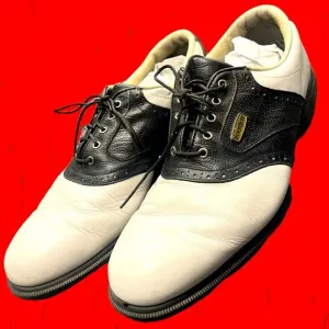 FJ FootJoy DryJoys Tour Mens Golf Shoes Spikes 53597 Black &amp; White