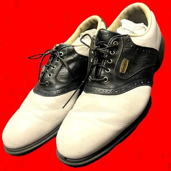FJ FootJoy DryJoys Tour Mens Golf Shoes Spikes 53597 Black &amp; White