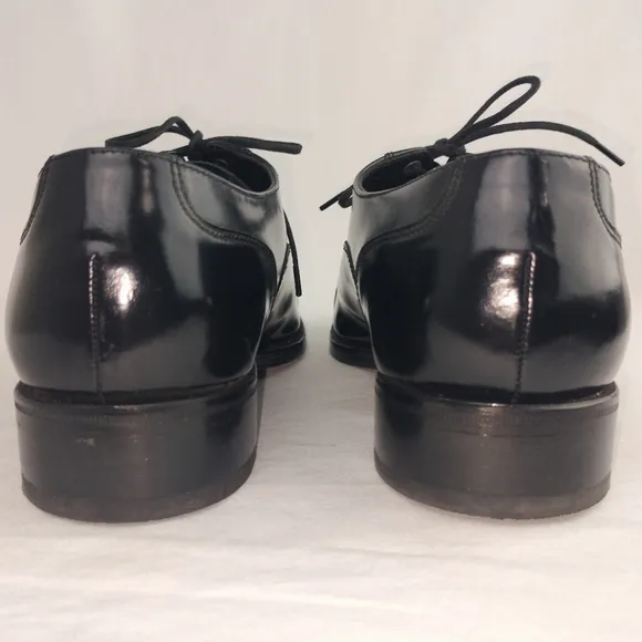 Florsheim 'Lexington Brogue' Black Patent Leather Lace-Up Oxford Sz. 8D EUC