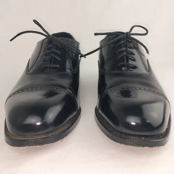 Florsheim 'Lexington Brogue' Black Patent Leather Lace-Up Oxford Sz. 8D EUC
