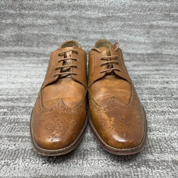 Florsheim Mens Dress Shoes Derby Wingtip 11 D Brown Leather Brogue Oxford