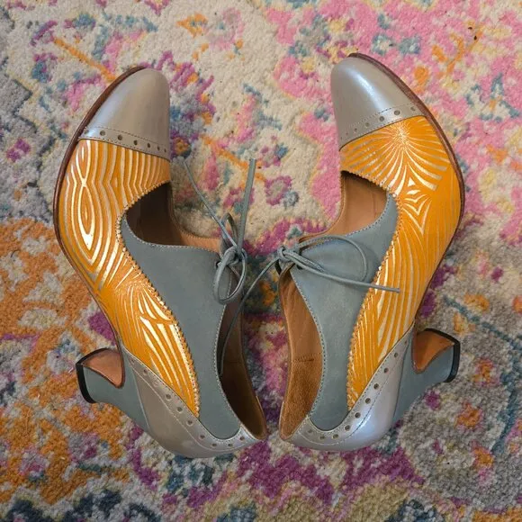 Fluevog Mary Jane Tie Heels, Sz 6