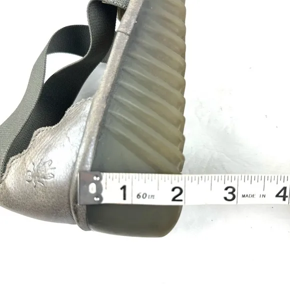 Fly London Lago Shoes 38 Gray Black Snakeskin Leather Criss Cross Ankle Strap