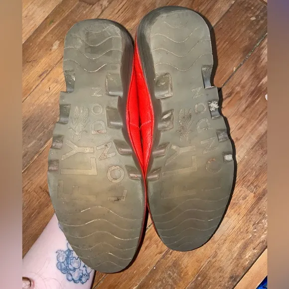 Fly London Red Wedge Shoes with Chunky Heel Staple Eclectic Bold Gently Used