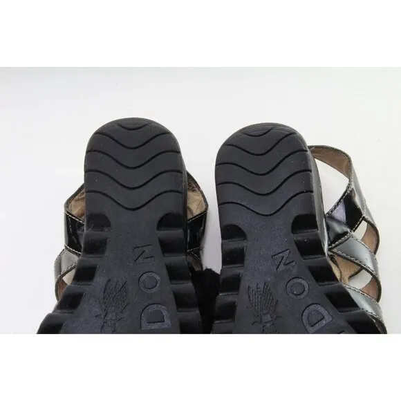 Fly London YITO Shoes Wedge Heels Womens Black Sandals Sz 40 Us 9
