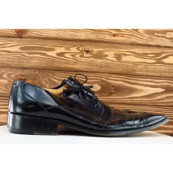 Four-Ay Shoes Sz 44 M‎ Black Derby Oxfords Patent Leather Men 2020