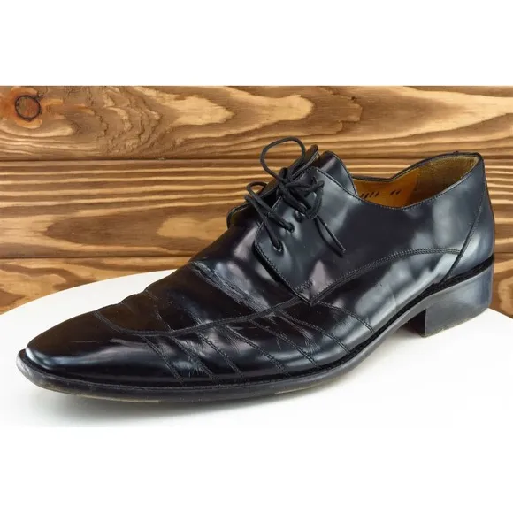 Four-Ay Shoes Sz 44 M‎ Black Derby Oxfords Patent Leather Men 2020