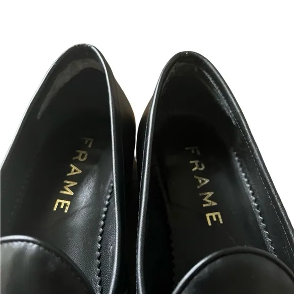 Frame La Larchmont Leather Criss Cross Leather Loafers Shoes Sz 37 Old Money