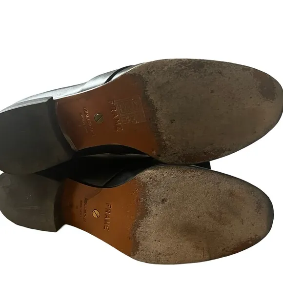 Frame La Larchmont Leather Criss Cross Leather Loafers Shoes Sz 37 Old Money