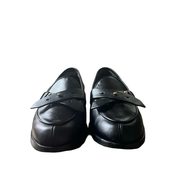 Frame La Larchmont Leather Criss Cross Leather Loafers Shoes Sz 37 Old Money