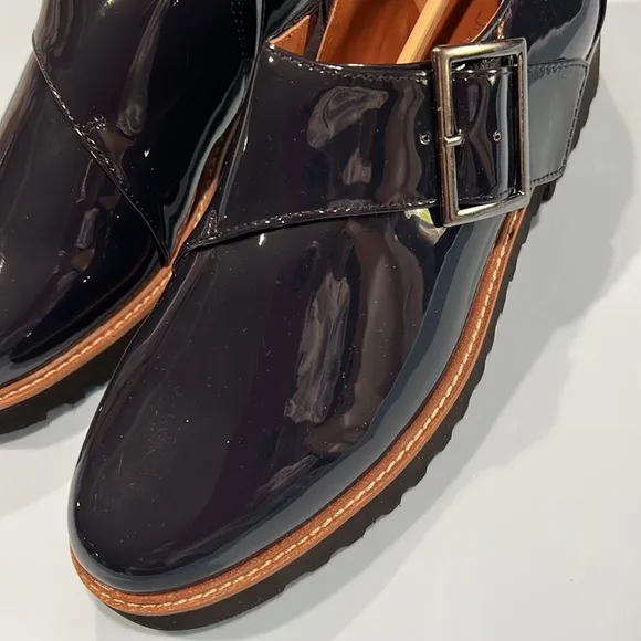 Franco Sarto Cade blue 6.5 M patent Monk Strap Oxford shoes