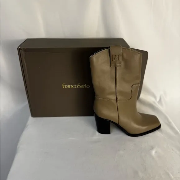 Franco Sarto Tan Heeled Boots Sleek Leather Design​