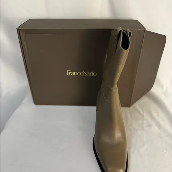 Franco Sarto Tan Heeled Boots Sleek Leather Design​