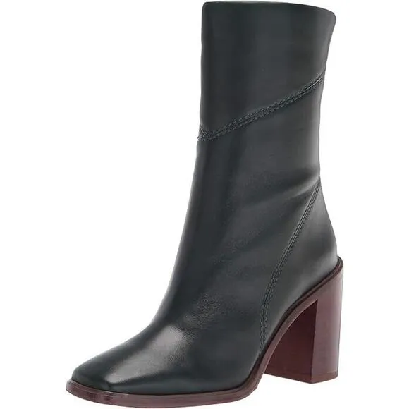Franco Sarto Women's Stevie Mid Calf Boots Leather, Black Size 9M