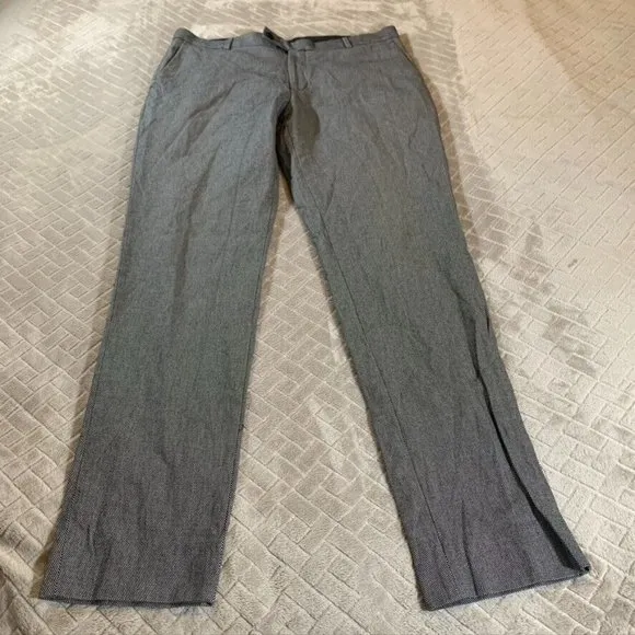 Frank &amp; Oak Mens 34x34 Dress Pants Gray Nathan Modern Slim Fit Straight
