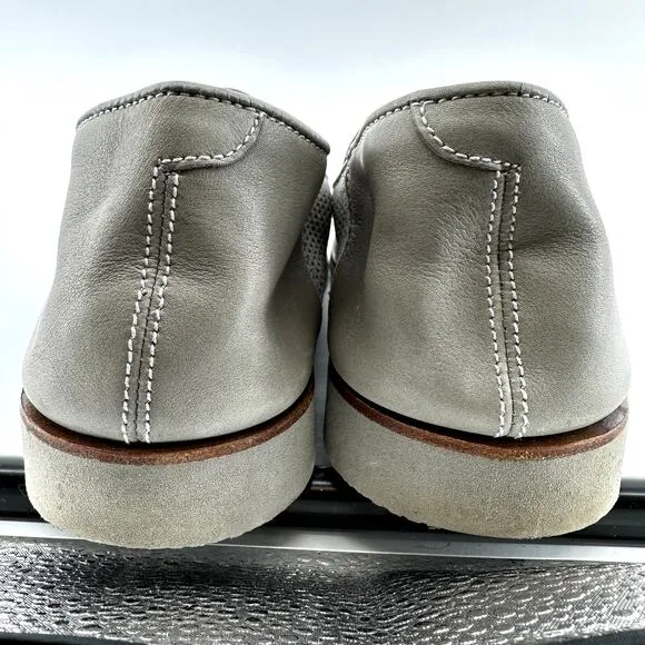 Fratelli Rossetti Loafers Suede Leather Perforated Slip On Round Toe Gray 11